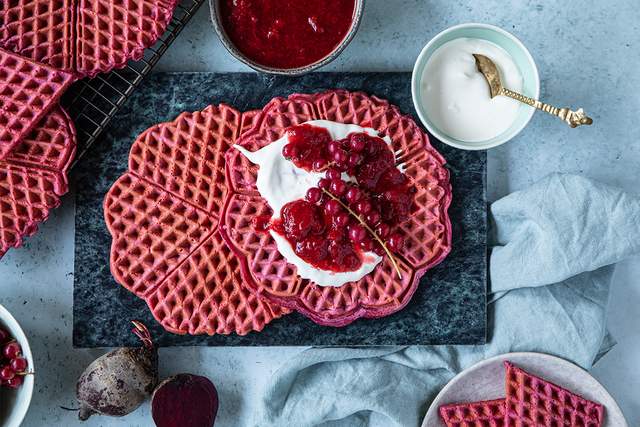 Rödbetsvåfflor
