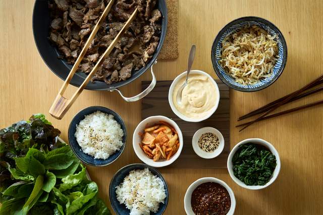 Bulgogi i salladsblad