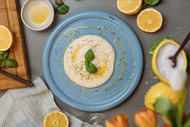 Potatispuré med citron, muskot och olivolja
