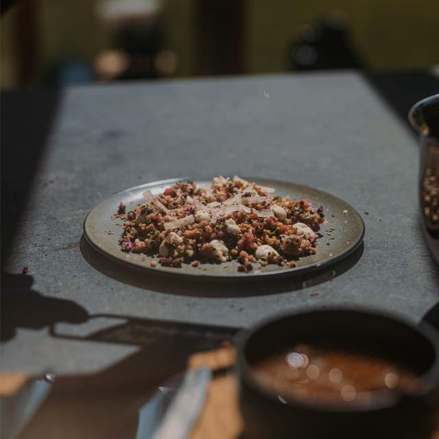 Tartar på kalvinnanlår med pepparrotscrème